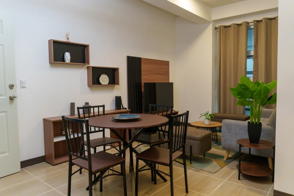 Fotografía de comedor del apartamento modelo de Eleva Once.